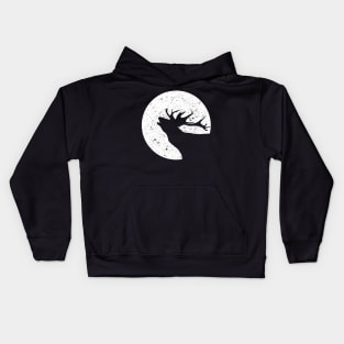 Deer Hunting Moon Reindeer Christmas Kids Hoodie